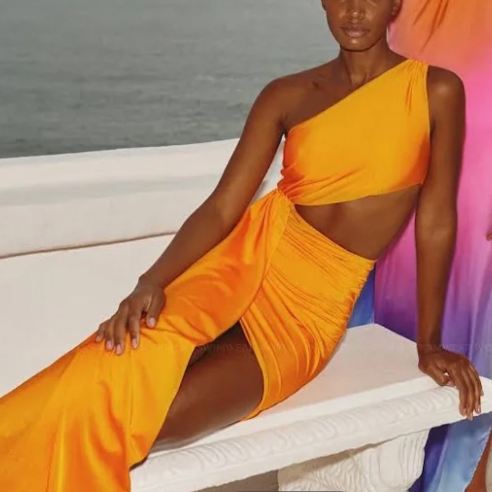 Baobab orange cutout mini dress - Picture 3 of 5